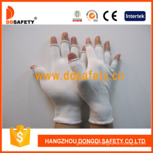 13 Gauge White Nylon Halbe Fingerhandschuhe, Antistatisch (DCH122)